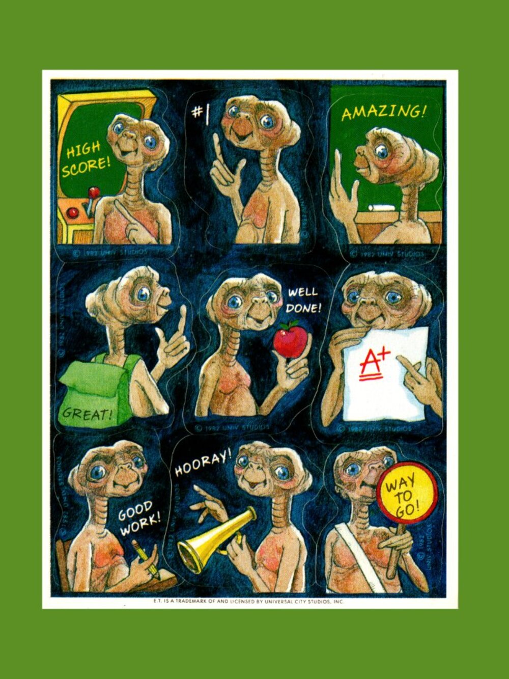 Hallmark E.T. Sticker Sheet Retro Craft & Collecting Vintage 80s
